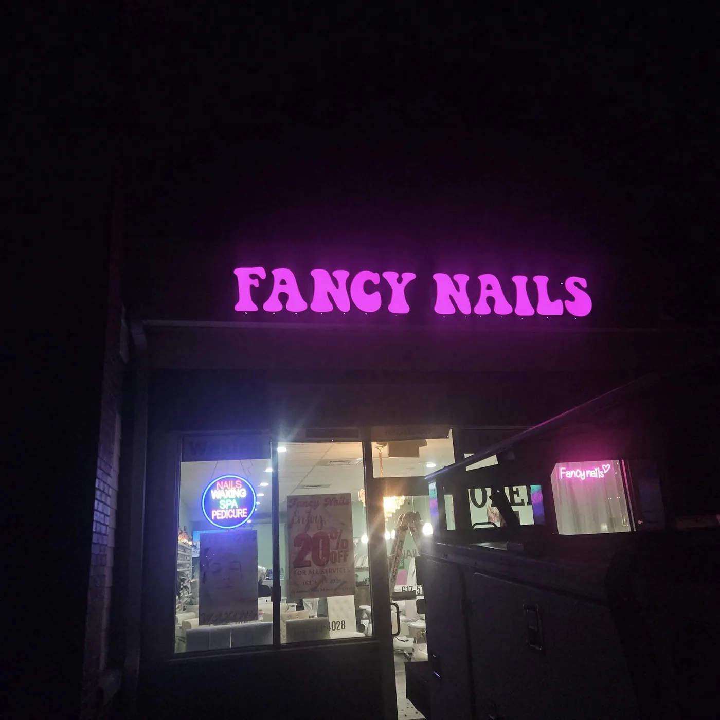 Fancy Nails - Illuminated Storefront Letters