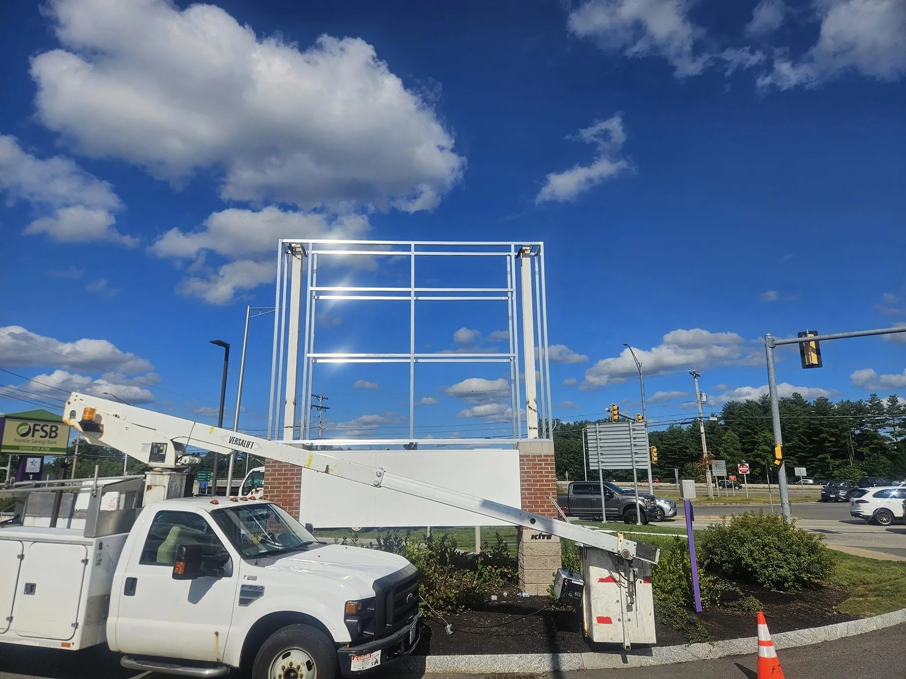 Commercial Sign Installation - Pylon Frame & Lift Work