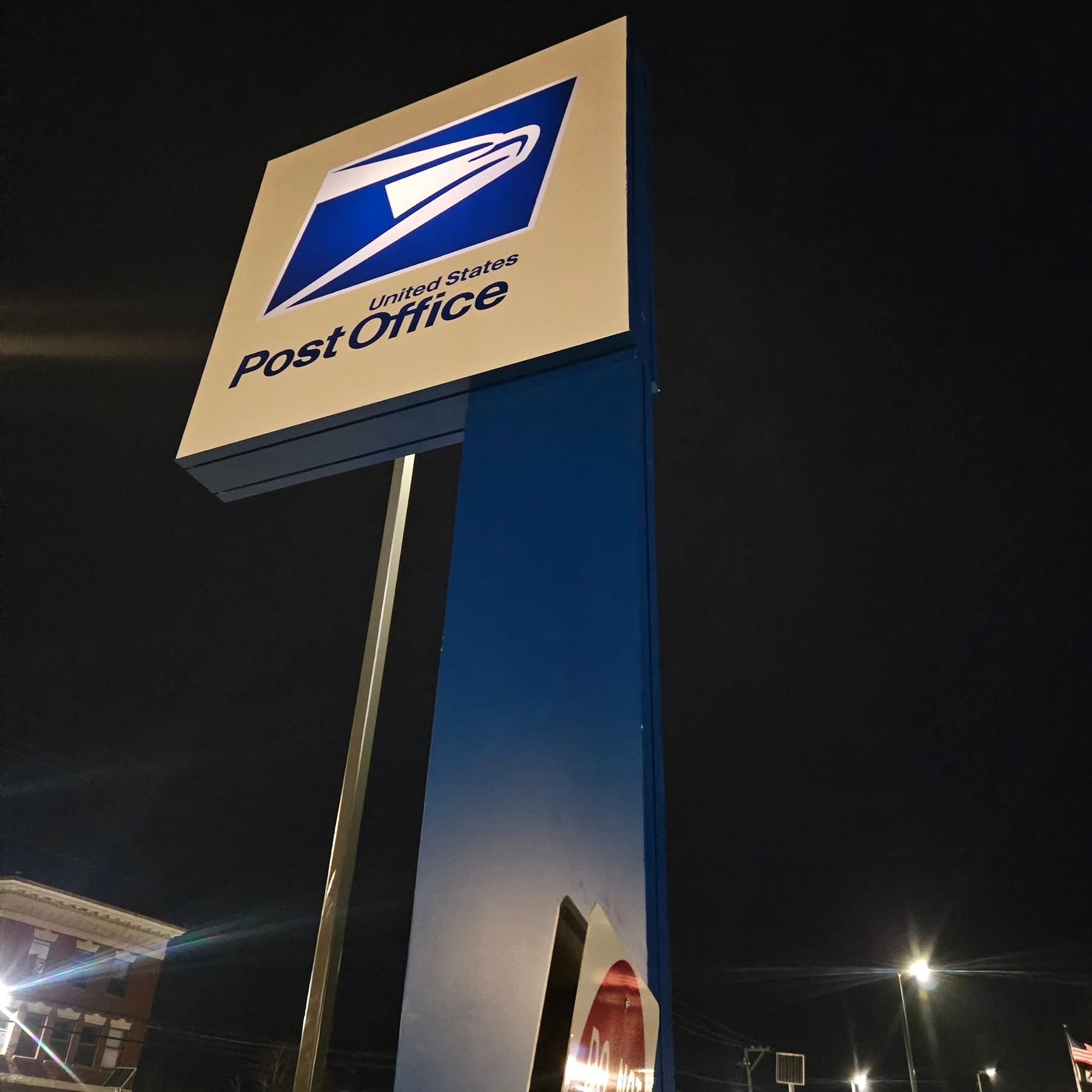 United States Post Office - Illuminated Pylon Sign